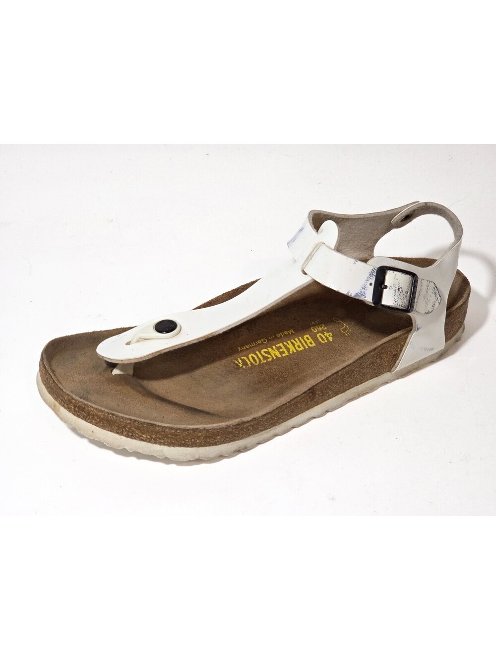 birkenstock kairo sandals white shoes synthetic women's shoes sz 40 L 9 reg/wide